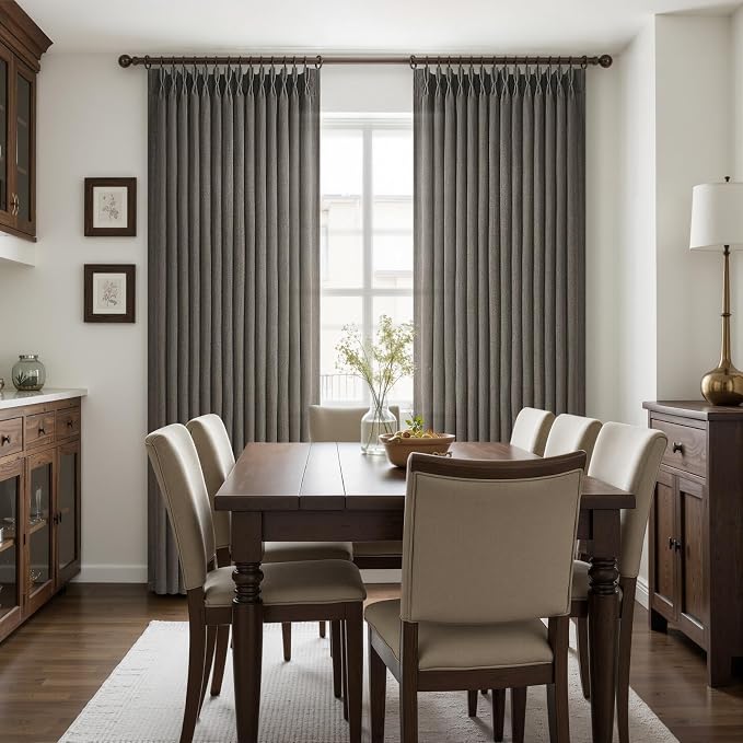 Chocolate Tart Pinch Pleat 90 Inch Bedroom Curtains 2 Panels Set, Memory Shape - Image 6