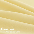 Yellow Linen Semi Sheer Curtains 120 Inches Long 2 Panels Set Back Tab Loop - Image 5