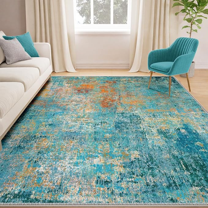 RELEANY Washable 6'x8' Abstract Area Rug - Image 7
