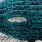 MIULEE Euro Sham Corduroy Decorative Throw Pillow Covers 24x24 Teal | Pack of 2 - Image 7