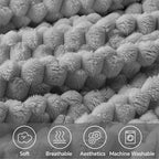 BEDELITE Grey Throw Blanket for Couch, Soft Cozy Gifts for Women, 50 * 60 | 3D - Image 3