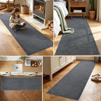 2x8 Dark Grey Solid Runner Rug Washable Non-Slip - Image 3