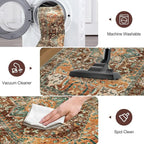 Yamaziot Washable Runner Rug, 2x4 Non-Slip Boho Vintage Hallway Kitchen Rug | - Image 5