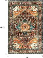 Yamaziot 9x12 Large Area Rug, Non-Slip Washable Boho Living Room Rug | Stain - Image 2