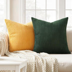 Topfinel Striped Pillow Covers 20x20 Boho Farmhouse Green Rust Set of 4 Mordern - Image 2