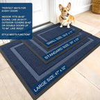 OLANLY Front Door Mat Outside 59x30, All-Season Heavy-Duty Rubber Doormat | Blue - Image 2