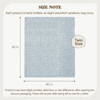 Carriediosa Chunky Knit Throw Blanket 60" X 80" Twin, 100% Hand Made Large Chenille Loop Yarn Soft Fluffy Throws for Couch Sofa Bed, Big Crochet Cozy Heavy Thick Cable Woven Blanket, Light Blue