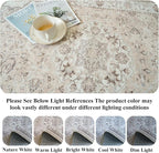 Living Room 8ft Square Area Rug: Machine Washable Large Vintage Soft Rug Stain - Image 5