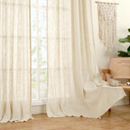 Living Room Sheer Linen Curtains 90 Inch - Image 9