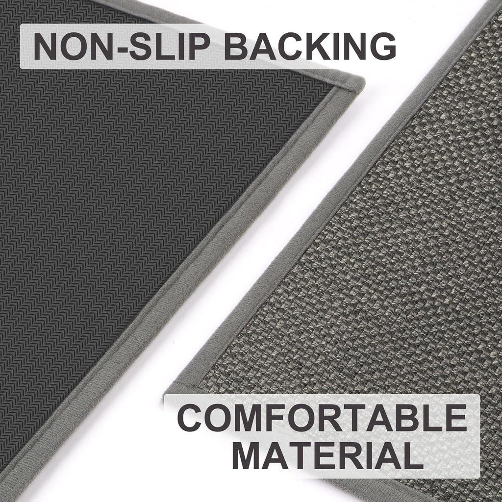 LEKEEPGO Door Mat 17"x29", Non Slip Door Mat Indoor Entrance, Rubber Backing Indoor Door mat Washable Absorbent Low-Profile Doormat Front Entryway Entry Resist Dirt Inside Door Mats, Grey