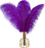 THARAHT 12pcs Purple Ostrich Feathers Natural Bulk 16-18Inch 40cm-45cm for Wedding Party Centerpieces Easter Gatsby and Home Decorate Ostrich Feather