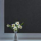 DOWELL Blackout Window Film, 100% Light Sun Blocking Static Cling Frosted Privacy Film for Glass, Heat Control Removable Window Tint, Room Darkening Cover for Day Sleep, Black, 23.6" x 118"