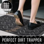 Yimobra Front Door Mat Outdoor Indoor 72x24, All-Season, All-Weather, Heavy Duty Welcome Door Mats Outside Entrance, Non Slip Porch Patio Entrance Mat, Black Gray