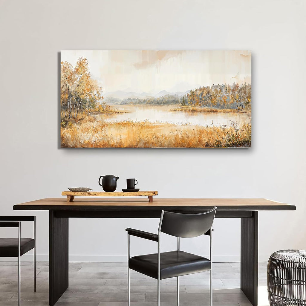 KUPTEU Canvas Wall Art Decor Wall Art Pictures for Living Room Coastal Landscape Art Prints Art Work for Wall Decor Lakeside Wall Decorations Artwork for Walls Bedroom Home Aesthetic Decor 20"X40"
