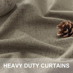 Dark Taupe Neutral Blackout Curtains 96 Inch Long 2 Panel Insulated Sliding - Image 3
