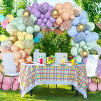 Amandir 164PCS Pastel Balloon Garland Kit, Rainbow Easter Unicorn Balloon Arch, Colorful Gold Confetti Balloons for Pastel Easter Baby Shower Wedding Ice Cream Mermaid Party Decorations Supplies