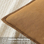 MIULEE Decorative Linen Euro Sham Pillow Covers 22x22 Inch Hazel | Boho - Image 2