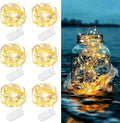 6 Pack Fairy Lights Battery Operated - 7ft 20 LED Twinkle Lights Copper Wire Mini String Lights Firefly Lights for Mason Jars DIY Crafts Christmas Wedding Party Centerpiece Table Decor, Warm White