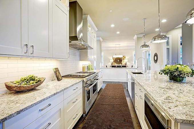 Custom Length Hallway Runner Rug, Slip Resistant, Floral Brown, 26 Inch X 9 feet - Image 2
