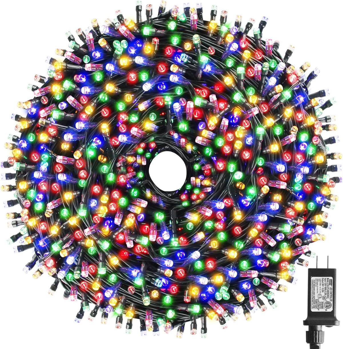 XTF2015 262FT 800 LED Christmas String Lights, Christmas Lights Plug 8 Modes Memory Function with Timer, UL Certified Outdoor Indoor Fairy Light Christmas Tree, Patio, Party (Multicolor)