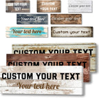 LZIMU Custom Text Signs Wall Decor Personalized Canvas Quote Family Sign Wall Art Wood Background Rustic Farmhouse Decor Framed (6"x18")