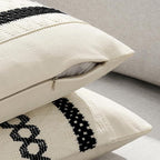 MIULEE Set of 2 Black Boho Decorative Lumbar Pillow Covers 12x20 Inch | - Image 5