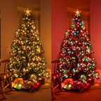 XTF2015 Christmas Outdoor Indoor Lights, 105ft 300 LED End to End Connected 9 Modes Timer Remote Christmas String Lights for Trees, Patio, Garden, Party, Wedding, Holiday (Warm White + Multicolor)