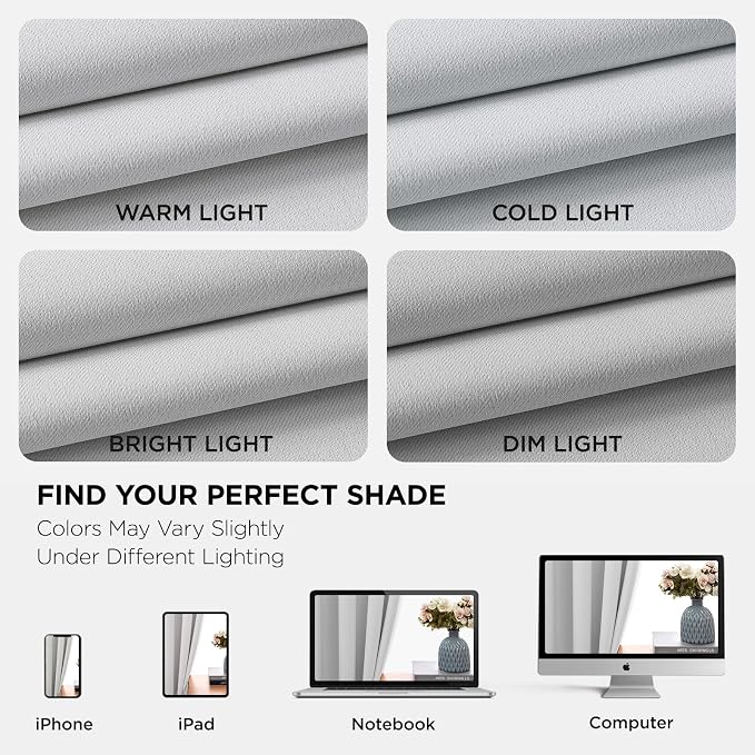 Joydeco White Curtains 63 Inches Long 2 Panels Set, Thermal Insulated Long - Image 6