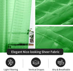 SpaceDresser Check Sheer Curtains 63 Inches 2 Panels Set, Rod Pocket Plaid - Image 5
