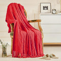 inhand Knitted Gift Throw Blankets for Couch and Bed,Valentines Day Decor Blanket for Her Him Girlfriend Wife, Red Romatic Lightweight Decorative with Tassel, Farmhouse Warm Woven for Women, 50"x60"