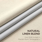 Joydeco Pleated Curtains for Living Room Bedroom, Linen Drapes 90 inch Length 2 - Image 2