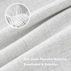 MIULEE 100% Blackout Linen Curtains 42 x 63 Inch Heathered White 2 Panels | - Image 3