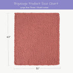 Bigacogo Chunky Knit Throw Blanket for Couch, 51x63 inches, 100% Hand Knitted with Thick Jumbo Chenille Yarn, Cozy Soft Large Rope Knot Cable Crochet Blankets for Sofa Bed Living Room, Antique Red