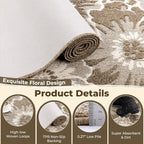 Findosom Hallway Runner Rug 2x8, Non Slip High-Low Textured Floral Washable - Image 3