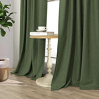 Olive Green Blackout Curtains 84 Inches Long 2 Panels Linen Boho Black Out Dark - Image 8