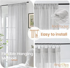 BGment Light Grey Linen Sheer Curtains - Image 6