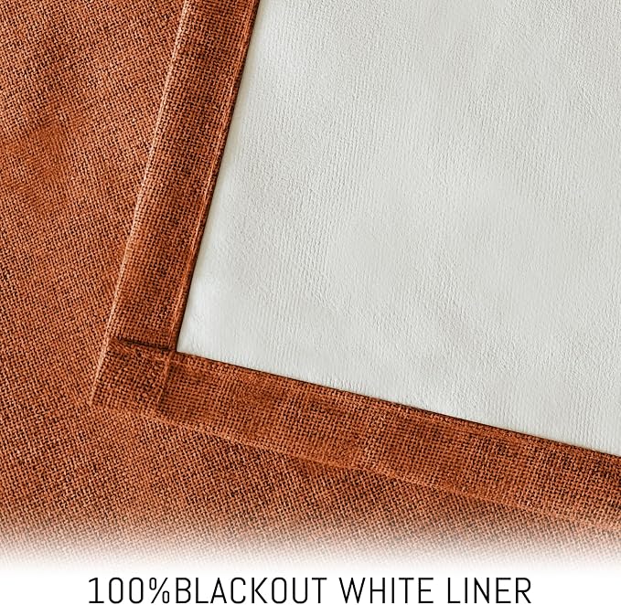 Yakamok Burnt Orange Linen Curtains 72 Inches Long - Image 3