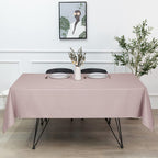 sancua Rectangle Tablecloth - 70 x 90 Inch - Stain and Wrinkle Resistant Washable Polyester Table Cloth, Decorative Fabric Table Cover for Dining Tables, Buffet Parties and Camping, Blush