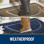 OLANLY Half Circle Front Door Mat Outside 35x23 All-Season Rubber Doormat | - Image 2