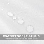 HolidayIdeas 4 Panels Linen Outdoor Curtains for Patio Waterproof White Curtain Panels 95 Inch Length-Wide Weatherproof, Privacy, Outside Curtains for Pergola, Porch, Gazebo-110 Wide x 95" Long