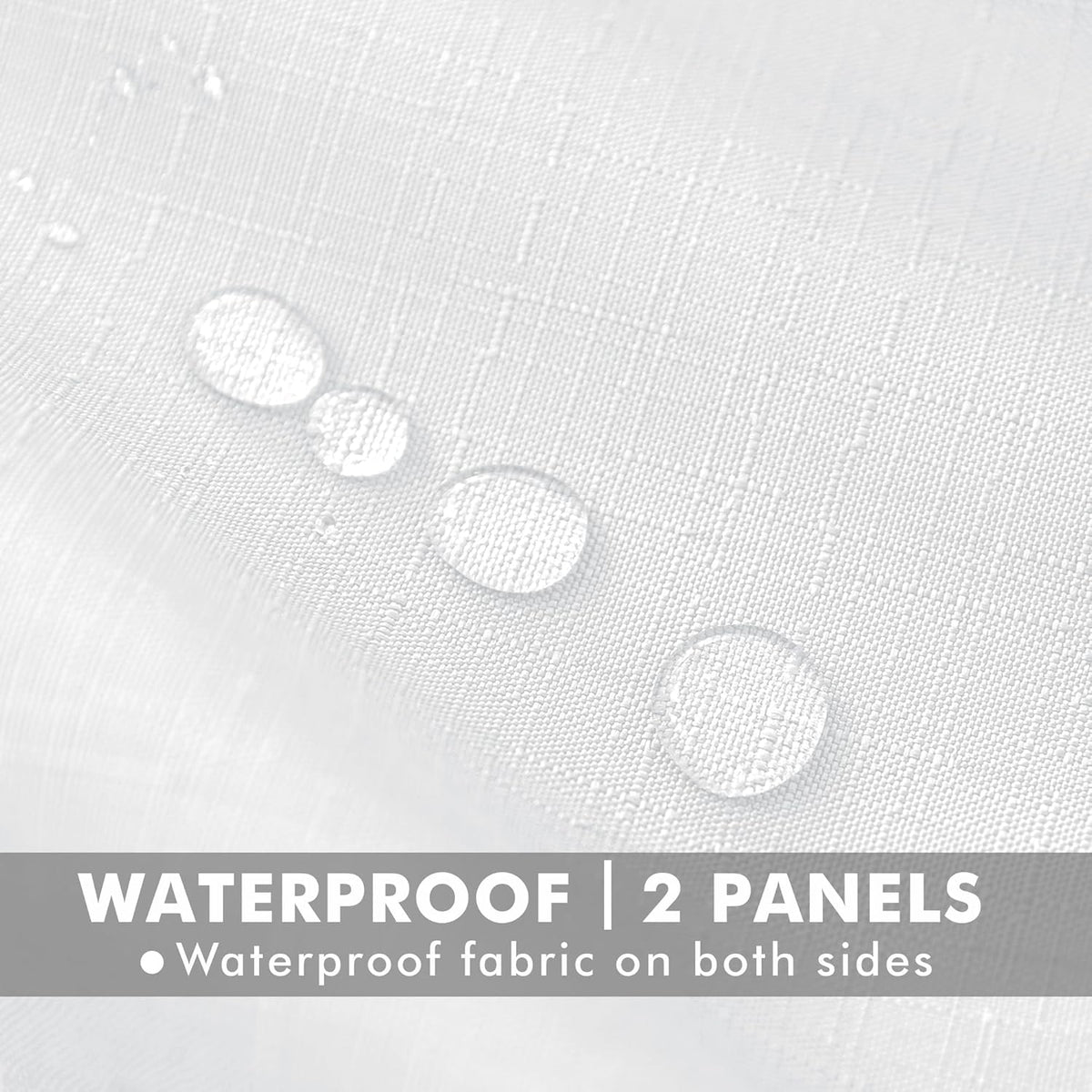 HolidayIdeas 4 Panels Linen Outdoor Curtains for Patio Waterproof White Curtains 84 Inch Length-Outside Curtains Weatherproof, Privacy for Pergola, Porch, Gazebo-54 Wide x 84" Long