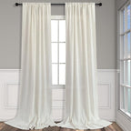 Pitalk Cream Sheer Curtains for Living Room 100 Inches Long 2 Panels Pocket - Image 8