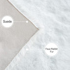 ORINOVA White Faux Fur Round Rug 4ft Fluffy Rabbit Fur Rug Machine Washable - Image 7