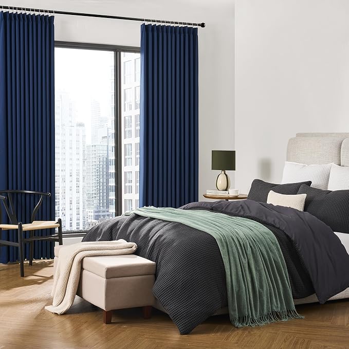Navy Blackout Curtains 72 Wide x 90 inch Long 2 Panels - Image 4