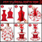 Sliner 3 Tier Halloween Bloody Cupcake Stand Party Decorations Bloodys Handprint Cupcake Holder Halloweens Bloodys Help Cake Holder Bloody Theme Dessert Stand for Horror Scary Party Supplies