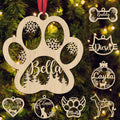 Personalized Wooden Dog Cat Paw Christmas Ornaments 2025 Custom Wood Pet Name Ornament Customized Memorial Dog Hanging Ornament Decoration Gift for Xmas Tree