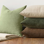 MIULEE Sage Green Chenille Couch Lumbar Throw Pillow Covers, 12x20 | Set of 2 - Image 7