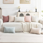 Set of 4 Soft Textured Decorative Throw Pillow Covers 18x18 Inch Cozy Farmhouse - Image 2