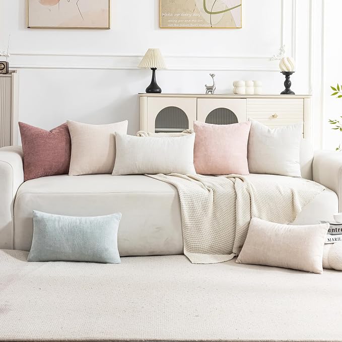 Set of 4 Soft Textured Decorative Throw Pillow Covers 18x18 Inch Cozy Farmhouse - Image 2