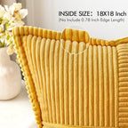 MIULEE Golden Yellow Corduroy Pillow Covers 18x18 Inch - Image 2